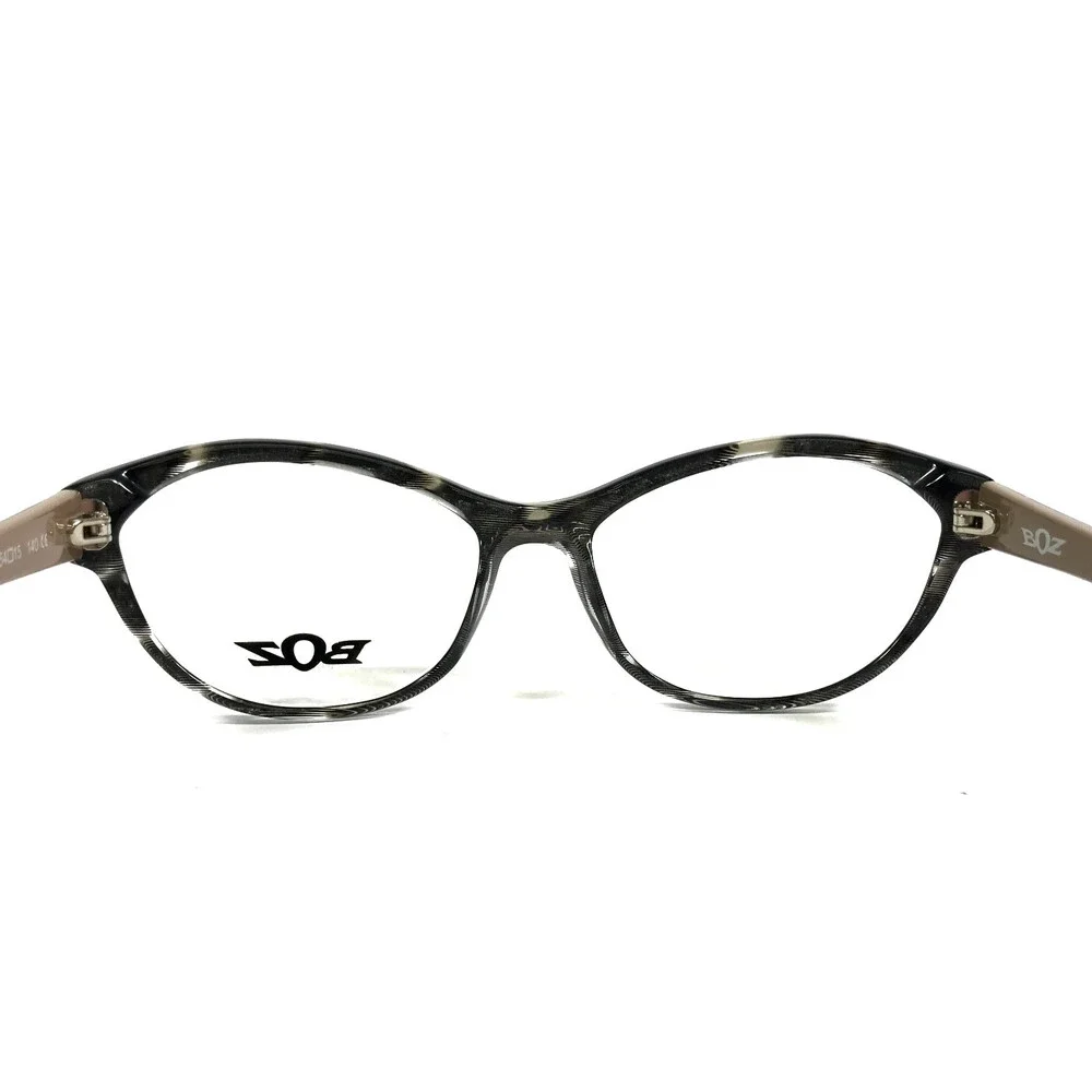 BOZ Eyeglasses Frames WOMBAT 0010 Black Grey White Striped Clear 54-15-140